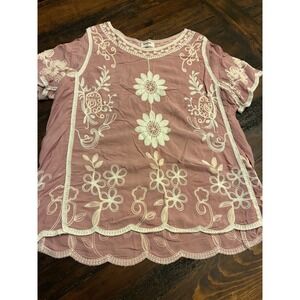 Anthropologie Plus, Kindred Boho Embroidered Top, Women's size 2X